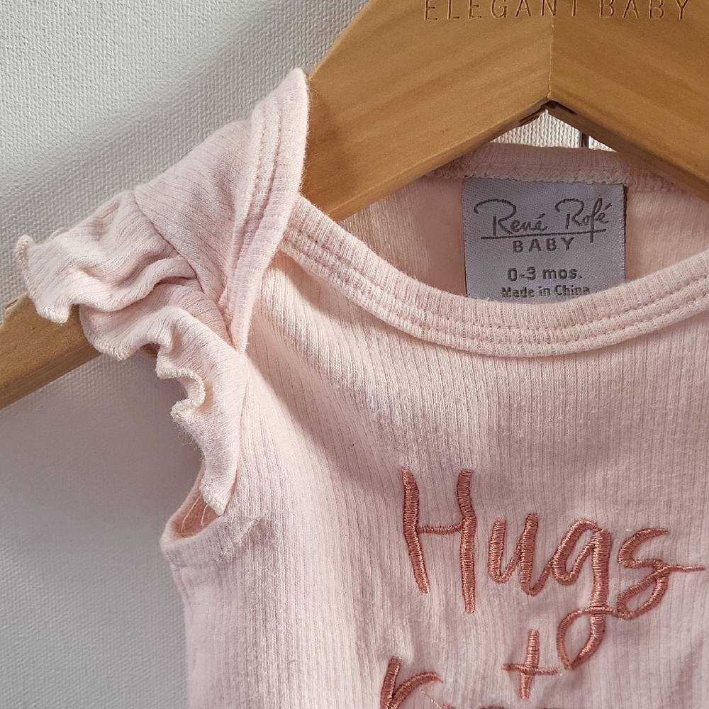 Rene Rofe Baby Pink Cotton Bodysuit Set 0-3 Months - Picture 2 of 5